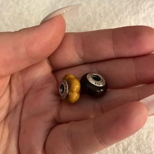 2 Pandora Wood Charms